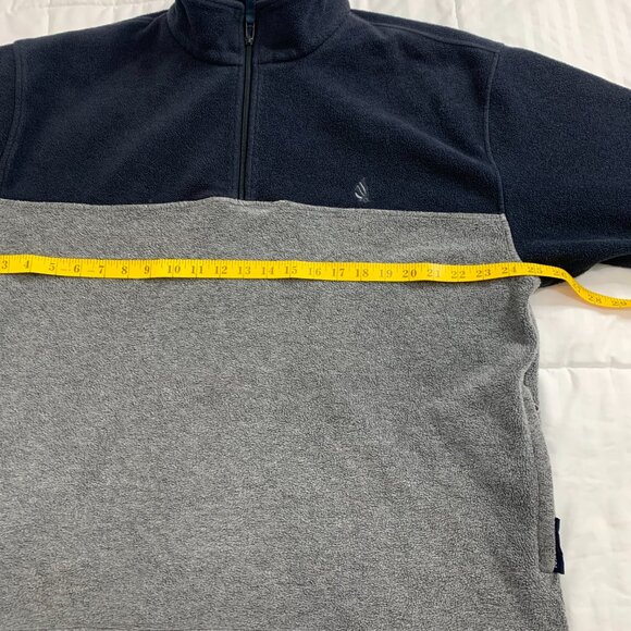 Nautica Men’s Blue & Grey Fleece Quarter-Zip Pullover – XL - Picture 11 of 16